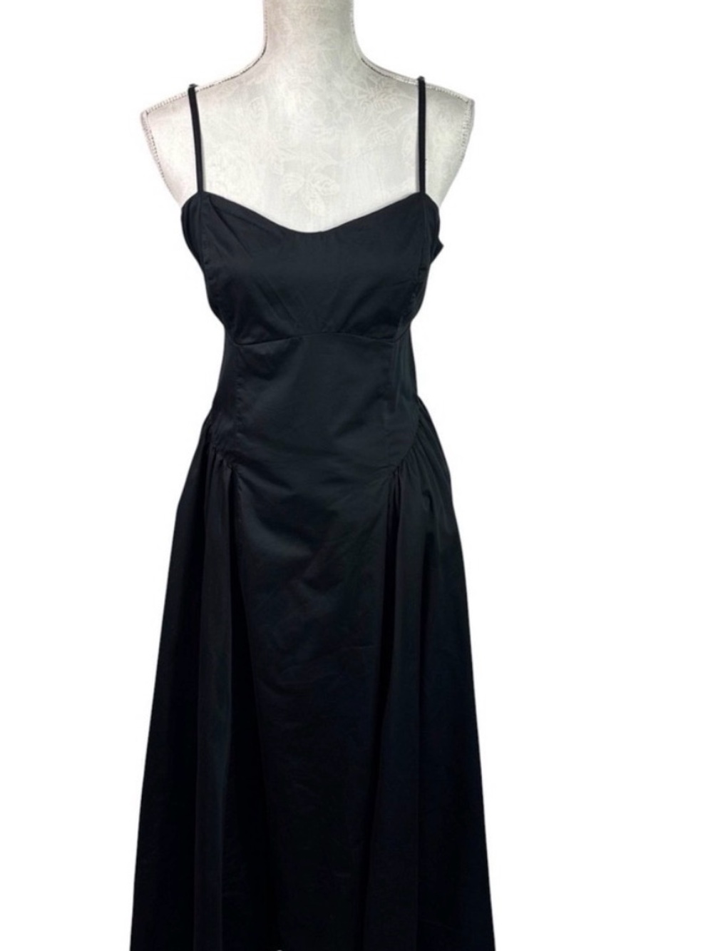 Abercrombie & Fitch Women's L Dipped Waist Sweetheart Maxi Dress Black EUC - Picture 2 of 3
